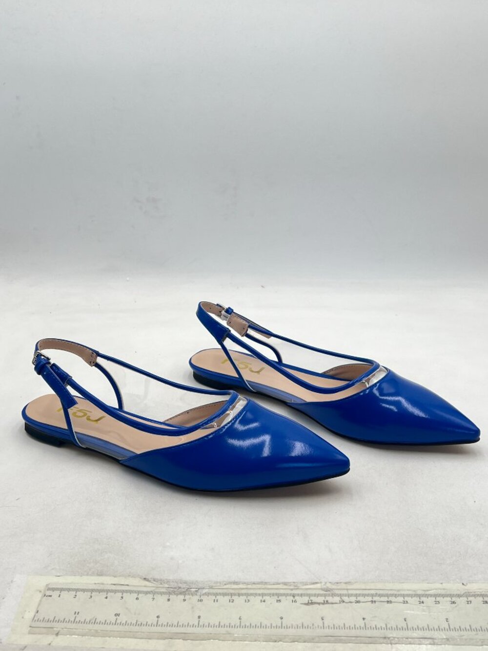 FSJ Blue Pointed Toe Ballet Flats Sandals Slip on Comfort Slingback Walking Pump - Picture 4 of 8